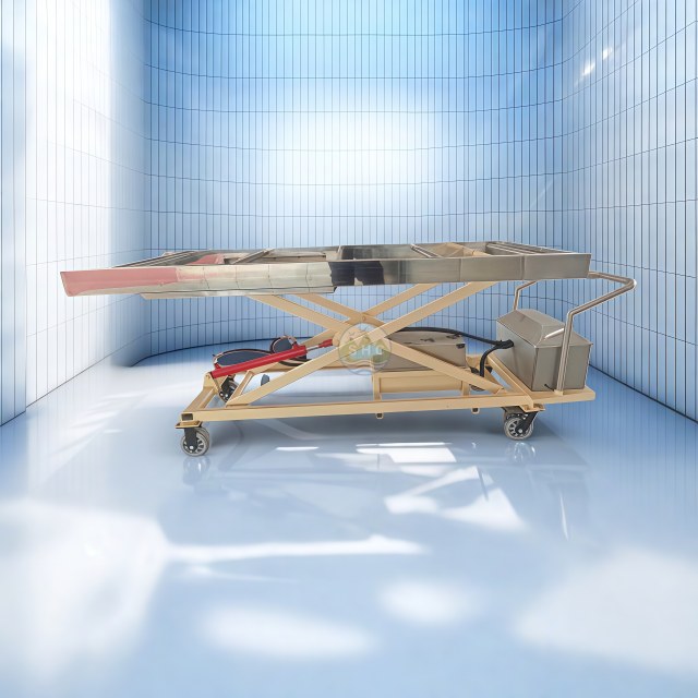 Electric Hydraulic Lift Mortuary Freezer Dock Cart for Mortuary Freezer Body Input