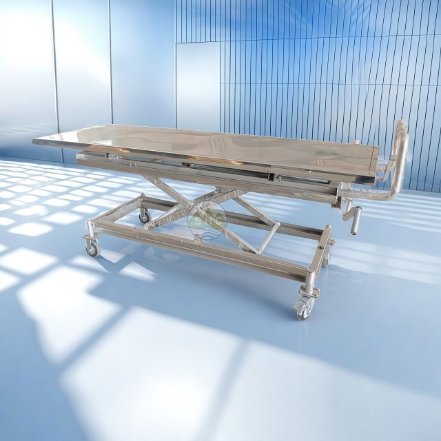 Stainless Steel Lift Cart for Body Transfer in Funeral Home