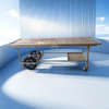 Stainless Steel Stretcher Trolley for Body or Coffin Transfer